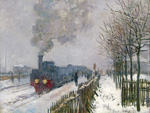 “Il treno nella neve. La locomotiva” di Monet